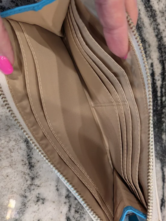 Coach Blue and Cream Wallet Wristlet - Picture 3 of 5